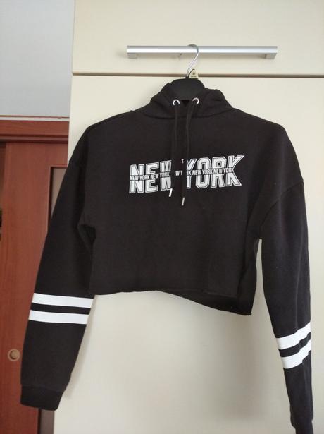 Mikinový cropp top, h&m,xs