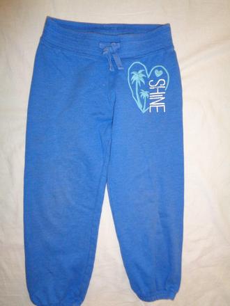 Pěkné modré tepláky s výšivkou 146/152, cherokee,146