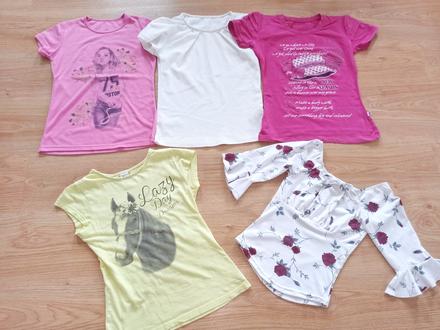 Trika dívčí krátký rukáv vel.128-140, h&m,128