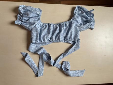Modrý crop top, vel s, shein, s