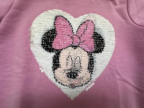 Dívčí mikina, flitry, c&a, disney minnie, vel. 128, disney,128