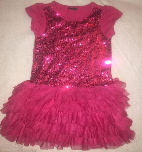 Růžové lindex šaty s flitry, tutu sukně, vel. 3 y, lindex,98