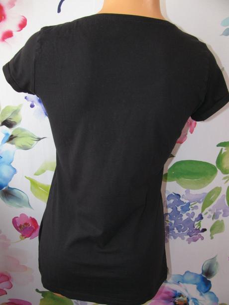 Černé pružné bavlněné dámské tričko h&m, h&m,m