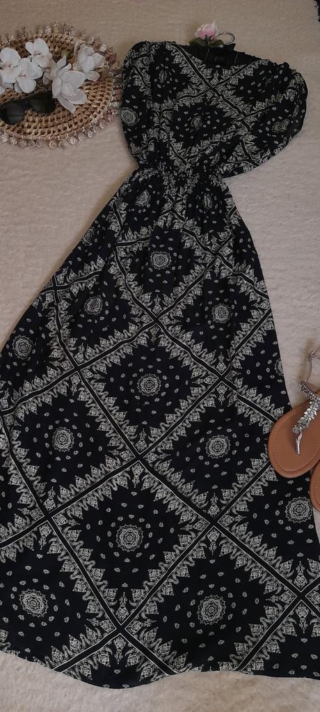 9eleven vzorované bavlněné dlouhé šaty,