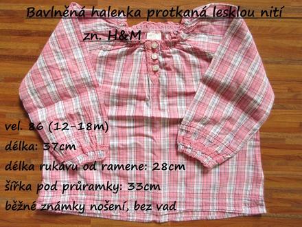 Bavlněná halenka protkaná lesklou nití zn. h&m, h&m,86