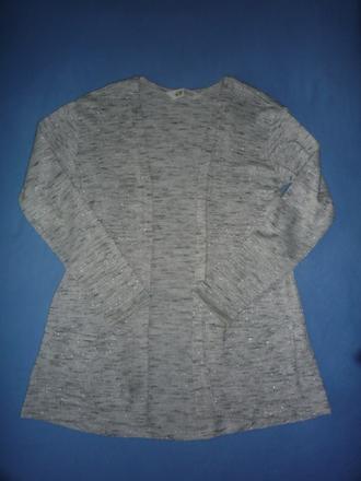 Třpytivý šedě stříbrný svetřík vel. 134-140, h&m,134
