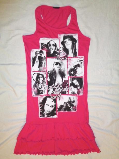 Luxusní sytě růžové bavlněné šaty s fotkama, crashone,158 / 164