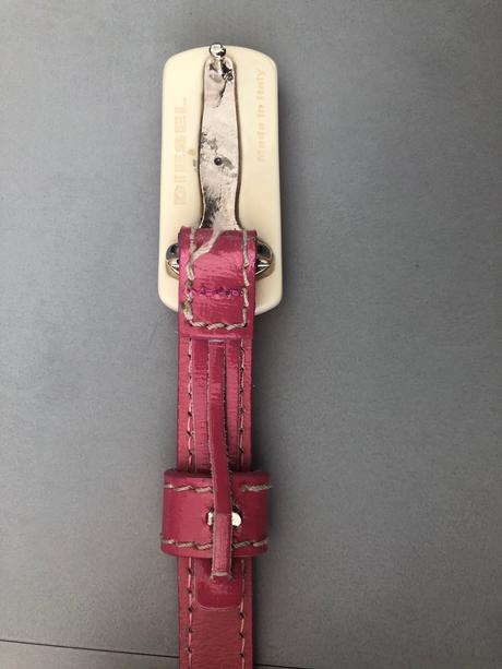 Růžový kožený pásek diesel vel 36, 80cm, diesel