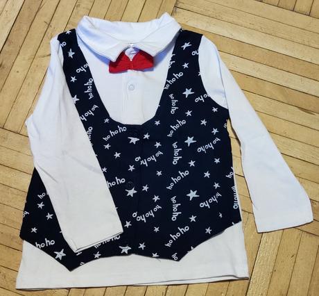 Vánoční triko s všitou vestičkou v.86 cm, 86