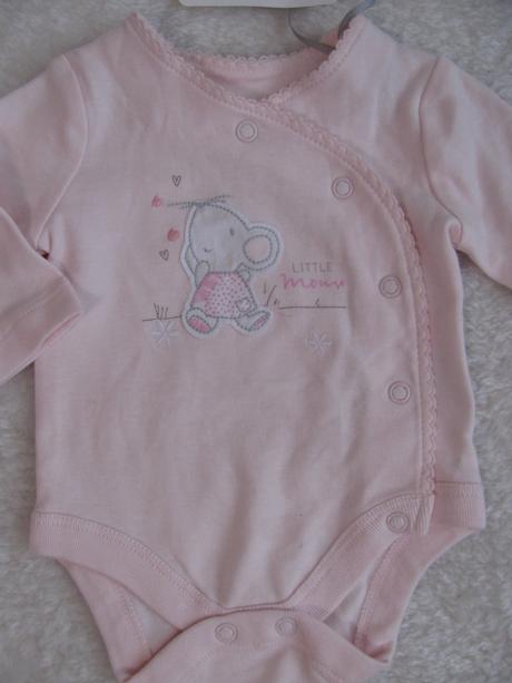 Novorozenecké růžové body s myškou, mothercare,<50