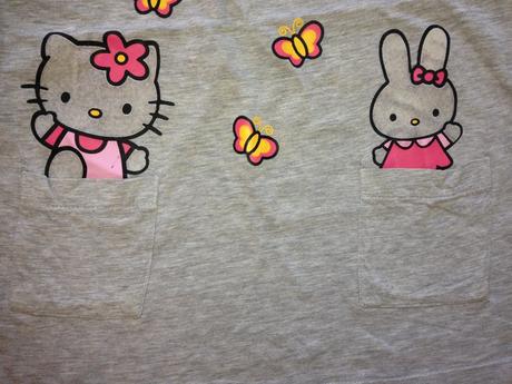 Šedé šaty hello kitty 2-3r, vel. 98cm kapsy kočky, h&m,98