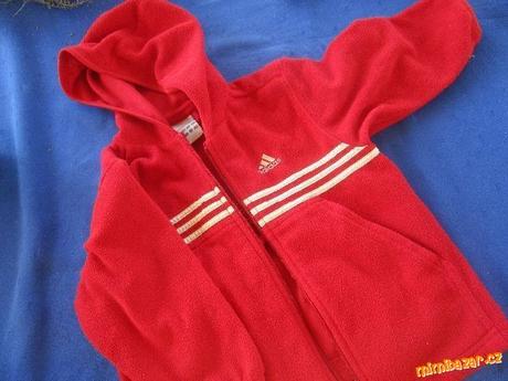 Červená mikina adidas na holčičku nošená, adidas,110