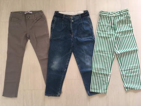 Balík dívčí kalhoty, rifle a tříčtvrťáky (6-8 let), 122–134