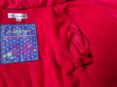 Kabátek červený, vel. 98, marks & spencer,98