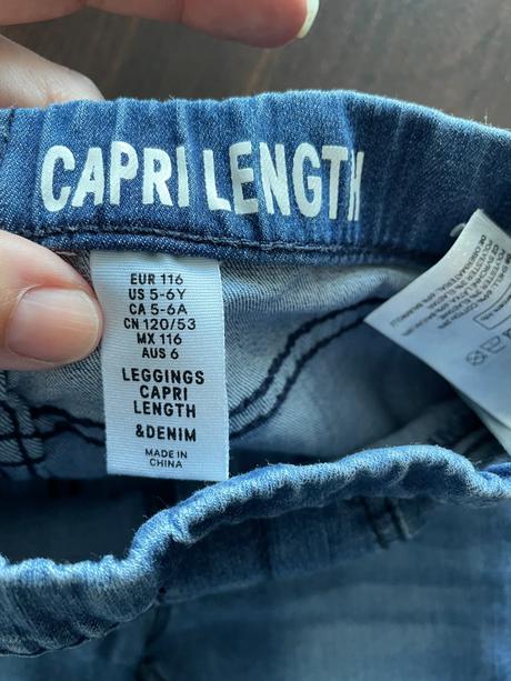 Riflové 3/4 kraťasy h&m 116 top stav, h&m,116