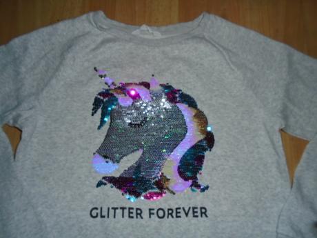 Mikina unicorn h&m 12-14 let 158/164 měnivé flitry, h&m,158