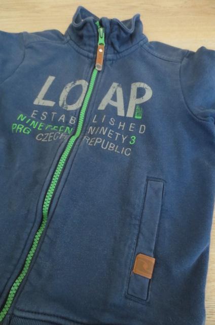 Mikina na zip loap bavlna 116/122, loap,122