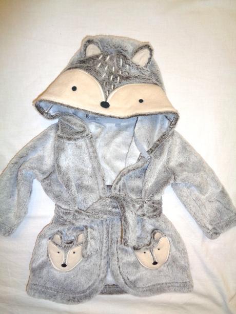 Luxusní šedostříbrný flízový župan lištička, george,68