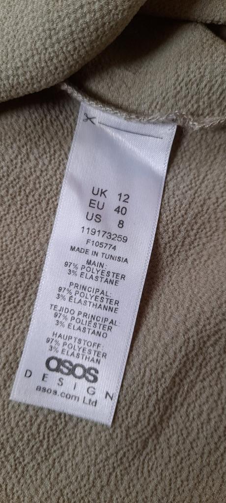 Asos olivové zavinovací krátké šaty, 40