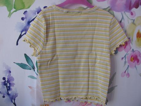 Crop top pružné řádkované tričko h&m, h&m,152