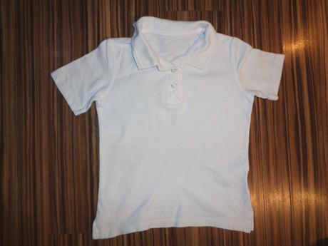 Bílé bavlněné tričko s límečkem pro holku, 110