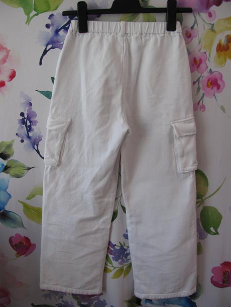 Cargo dívčí bílé kalhoty,volný střih, 152