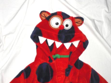 Luxusní červený flísový župan - tygřík, 92