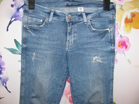 Elastické trhané džíny, skiny denim, denim,32