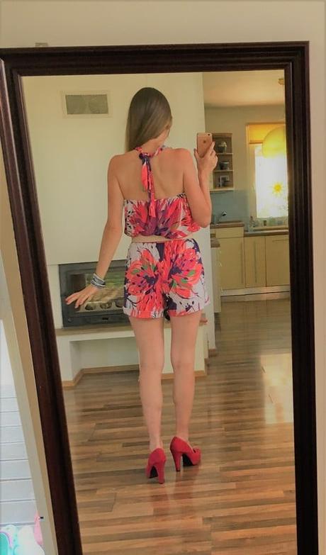 Letní květinový overal, vel s/m, m