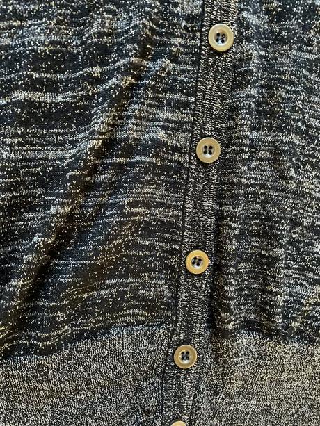 Delší propínací svetřík se stříbrnou nití, vel m i, f&f,m