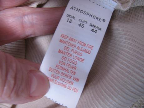 Letní béžové bavlněné žebrované tričko, atmosphere,46