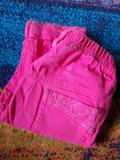 Růžové džíny, manžestráky na holku, 116