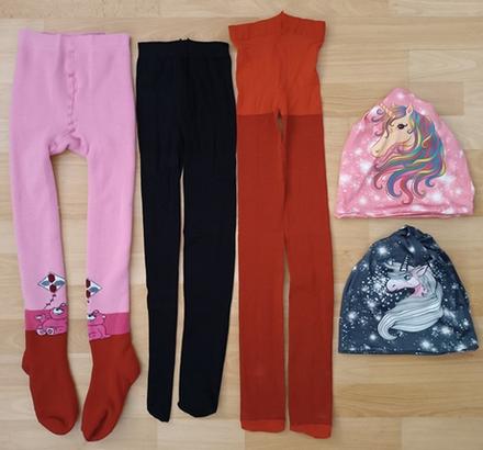 Dívčí punčochy, čepice 5 ks vel. 134, 134