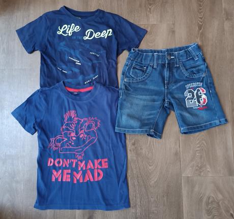 Chlapecký letní set, vel.116 (kraťasy+2 trička), 104–116