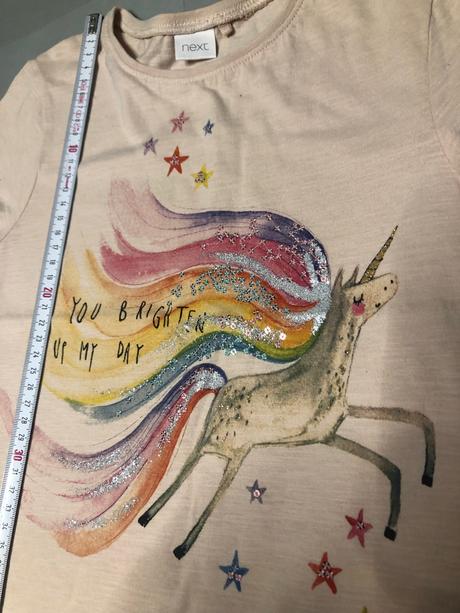 2 trička next růžová 6let 116cm unicorn plameňák, next,116