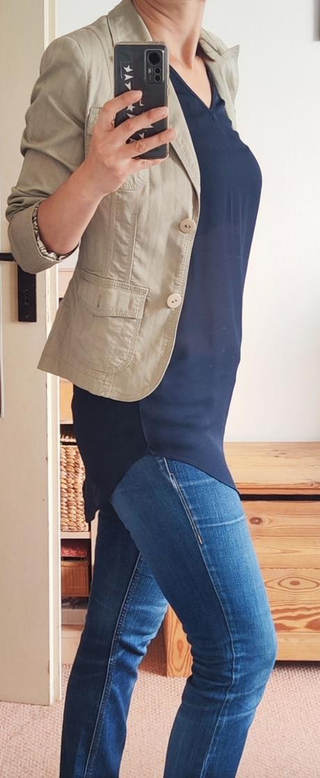 Dámský tmavomodrý dlouhý top bez rukávů vel s, bonprix,s