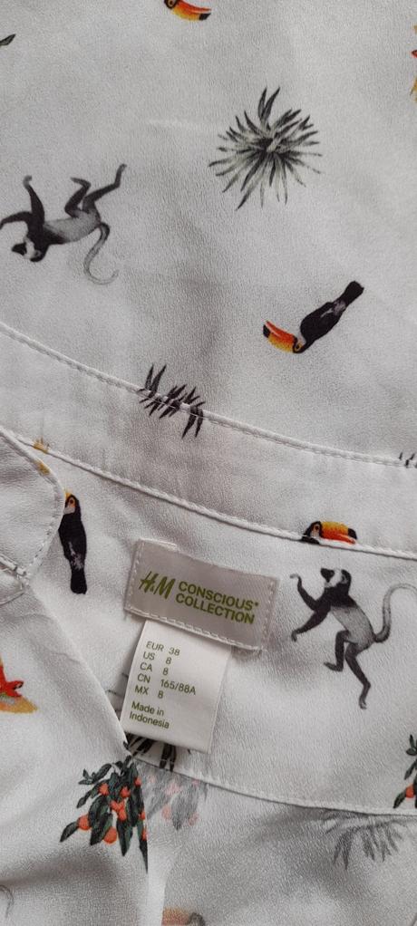 H&m letní halenka s opičkami a tukany, h&m,s