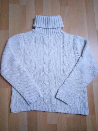Dámský svetr s rolákem - bílý, vel. 40/42, 40