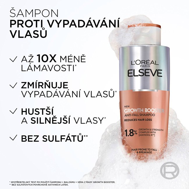 Šampon proti vypadávání vlasů Elseve Growth Booster