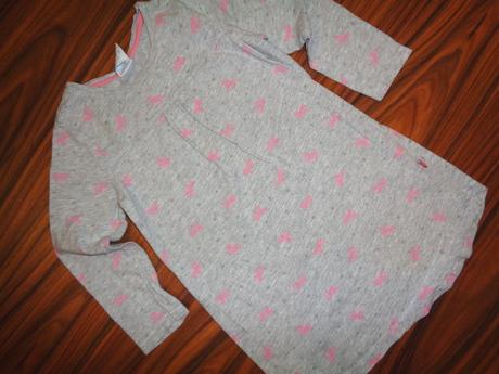 Šedé bavlněné šaty s růžovými koníky, 104