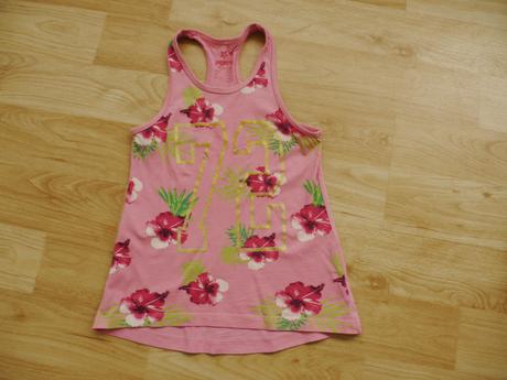 Tilko ruzove s kvety ibisku vel.122/128 - bavlna, pepperts,122