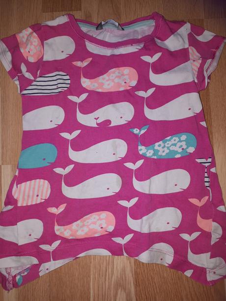 Růžové tričko, tunika s velryby 104 lindex, lindex,104