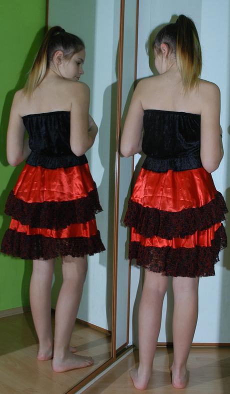 Karnevalové šaty španělská tanečnice červeno-černé, 