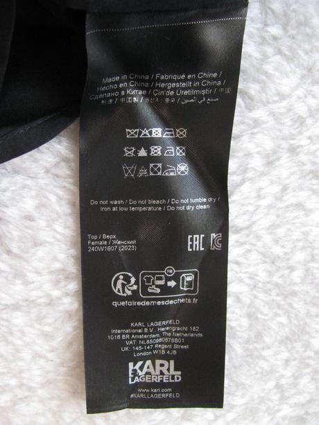 Hedvábný top s krajkou karl lagerfeld, 36