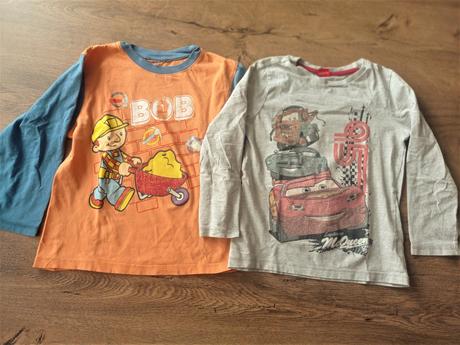 Triko dlouhý rukáv 122-128 cars, bořek stavitel, disney,122