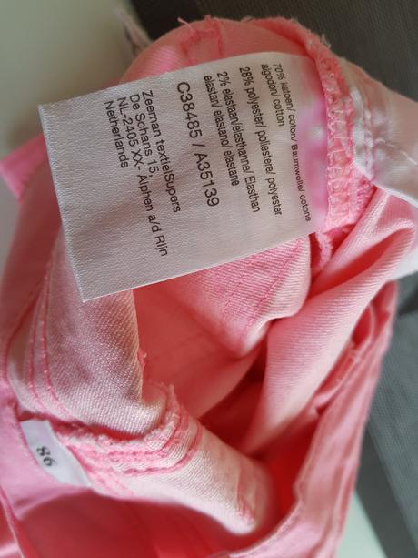 Dětské neon růžové kalhoty zeeman vel. 98, 98