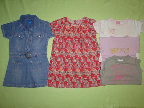 2x šaty tunika + 3ks trika navíc v.98, 86–98