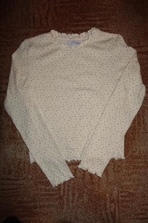 Dívčí žebrované tričko s kytičkami vel. 146-152, reserved,146