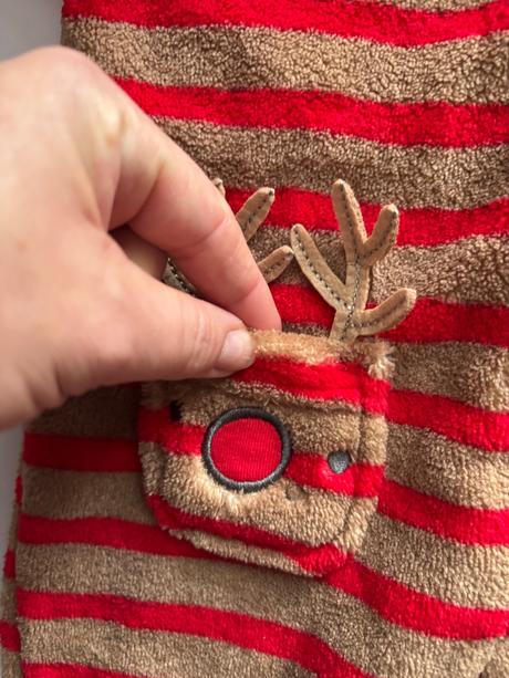 Overálek vánoční huňatý - v.3/6 měs., 68