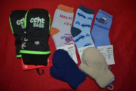 3x rukavice ,3x silné ponožky,v.80-92, 80 / 86 / 92